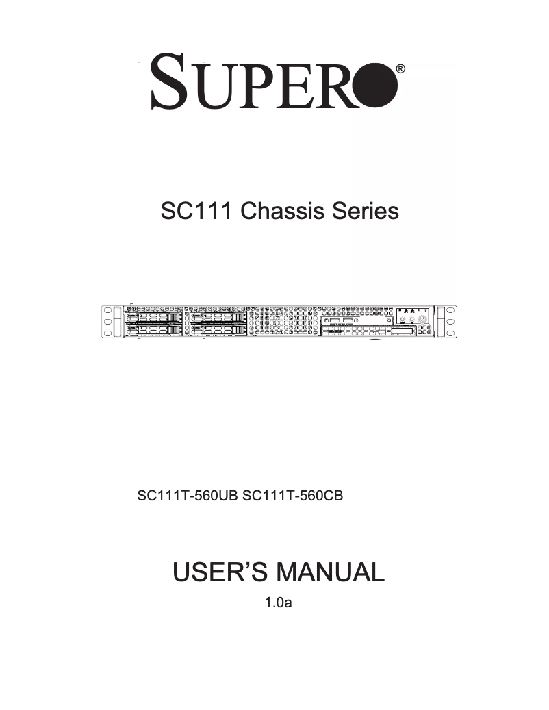 Page 1 of the manual User Manual Supermicro CSE-111TQ-600CB