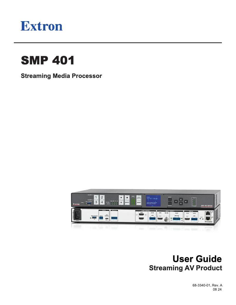Page 1 de la notice Manuel utilisateur Extron SMP 401