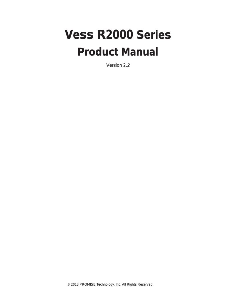 Page n°1 - Manuel utilisateur Promise Technology VESS J2600SS