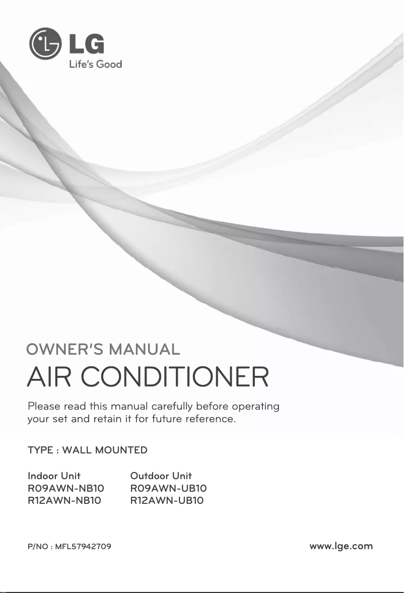 Page n°1 - Manuel utilisateur LG R09AWN-NB10