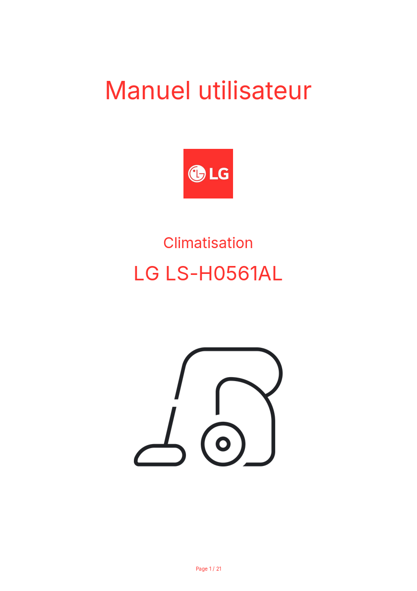 Page n°1 - Manuel utilisateur LG LS-H0561AL