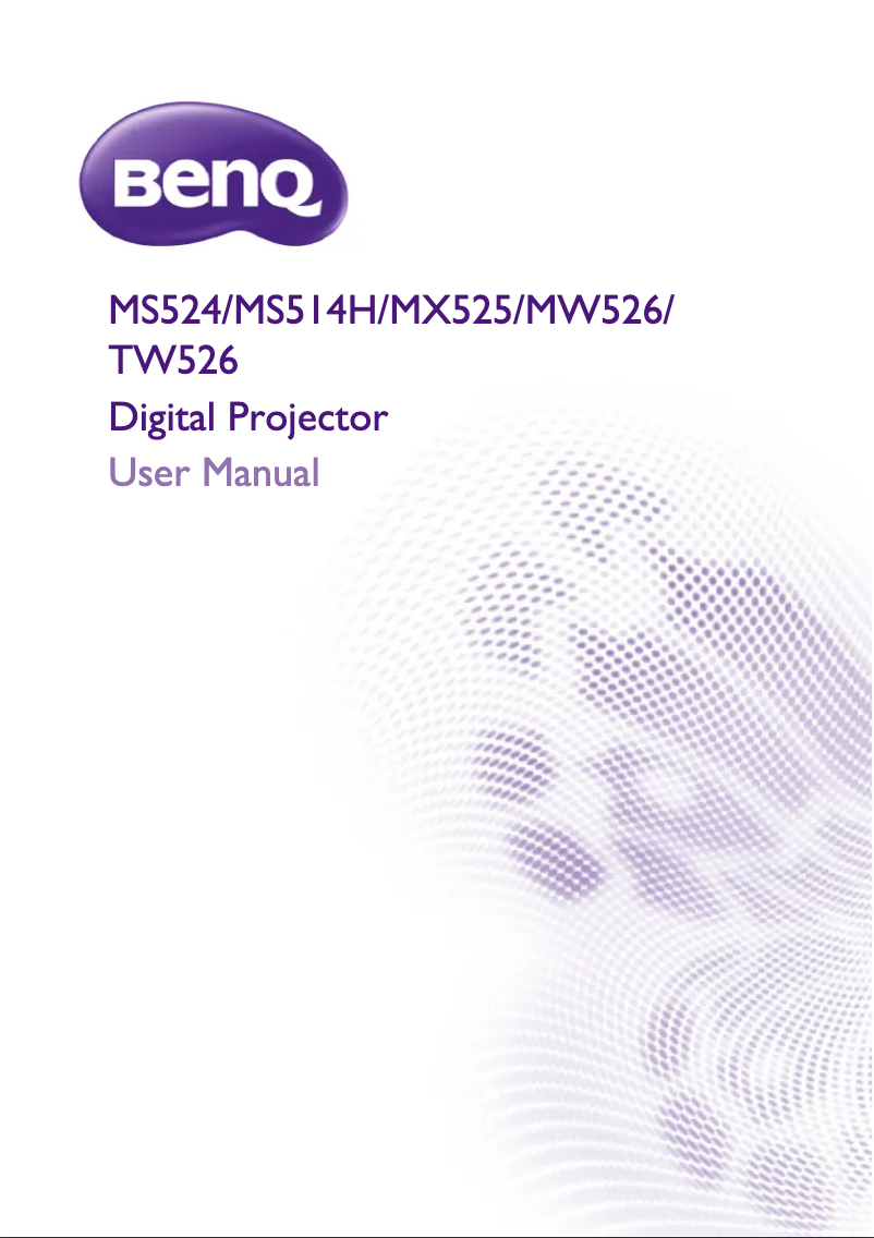 Page n°1 - Manuel utilisateur BenQ TW526