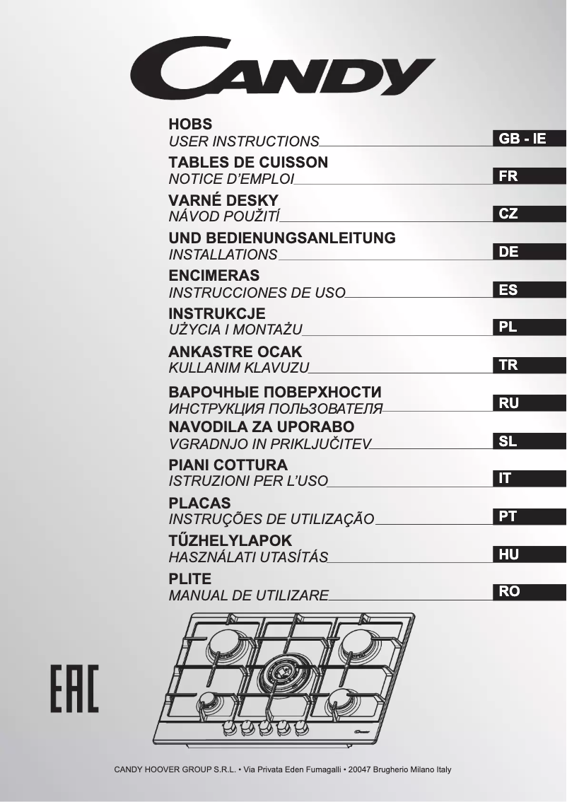 Page n°1 - Manuel utilisateur Candy CPG 64SXD