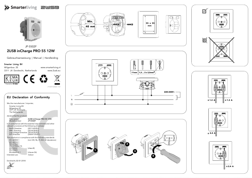 Page 1 de la notice Manuel utilisateur 2USB JP-5502F
