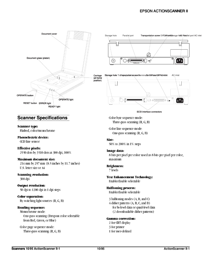 Image de la première page du manuel de l'appareil ActionScanner II PC