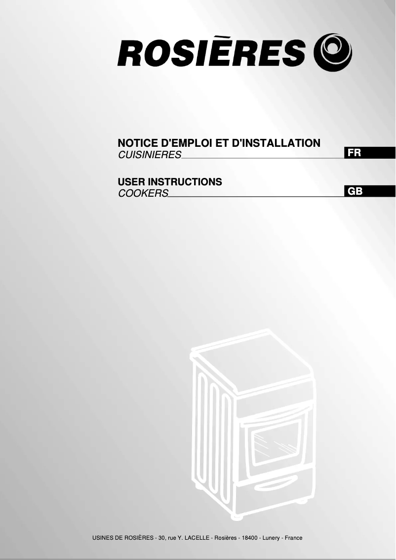 Page n°1 - Manuel utilisateur Rosieres RCG6920RB