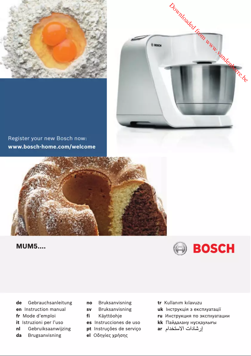 Page n°1 - Manuel utilisateur Bosch MUM58257