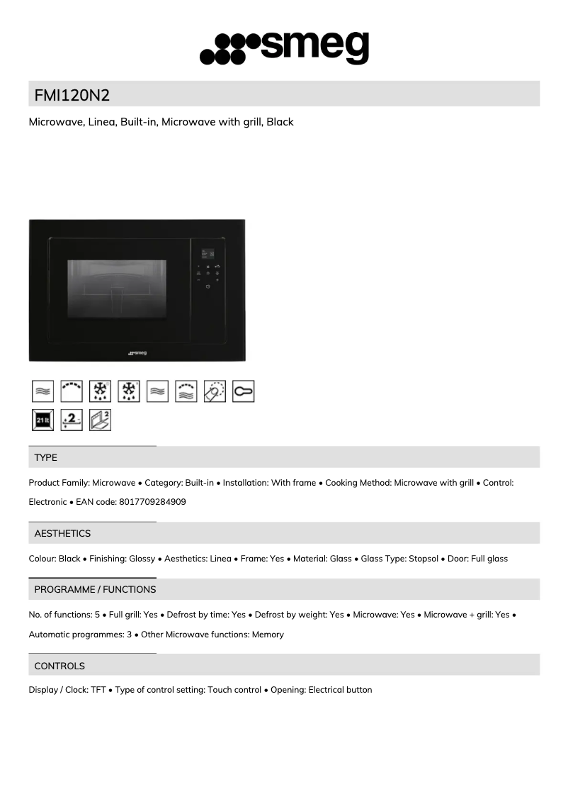 Page n°1 - Brochure Smeg FMI120N2