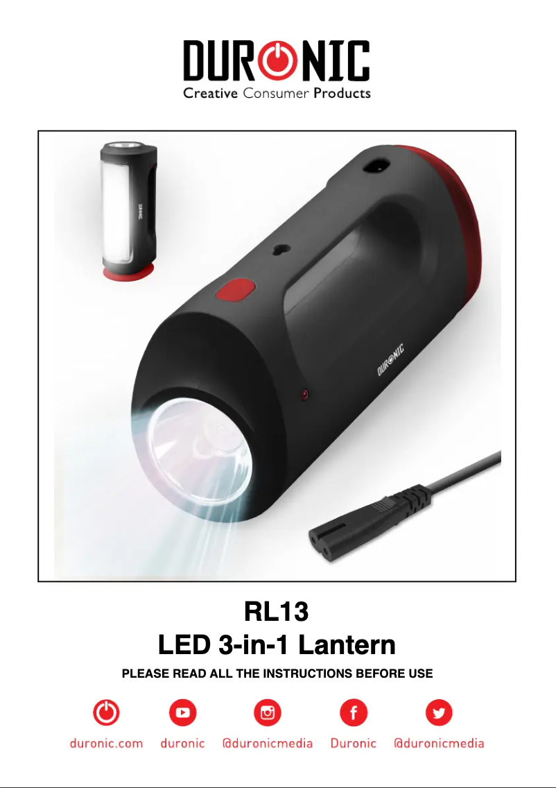 Image de la première page du manuel de l'appareil RL13