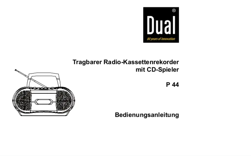Page 1 de la notice Manuel utilisateur Dual P 44