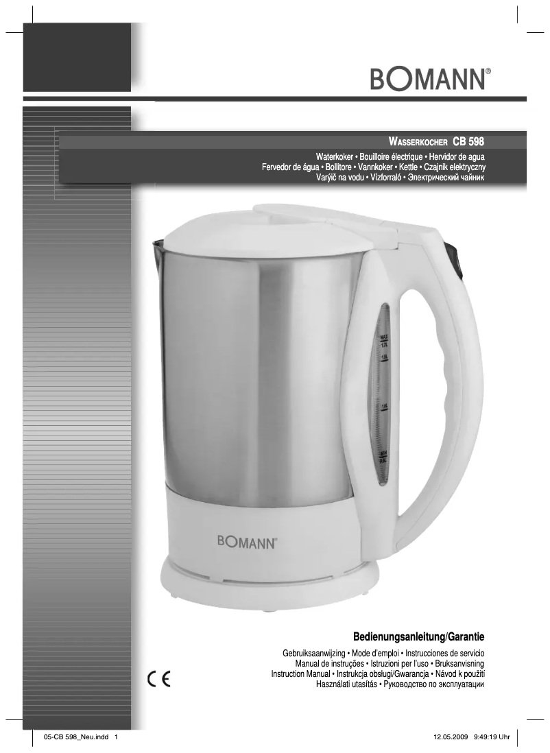 Image de la première page du manuel de l'appareil CB 598