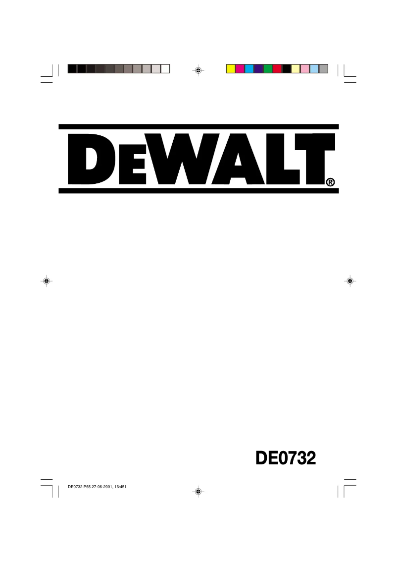 Page 1 de la notice Manuel utilisateur DeWalt DE0732