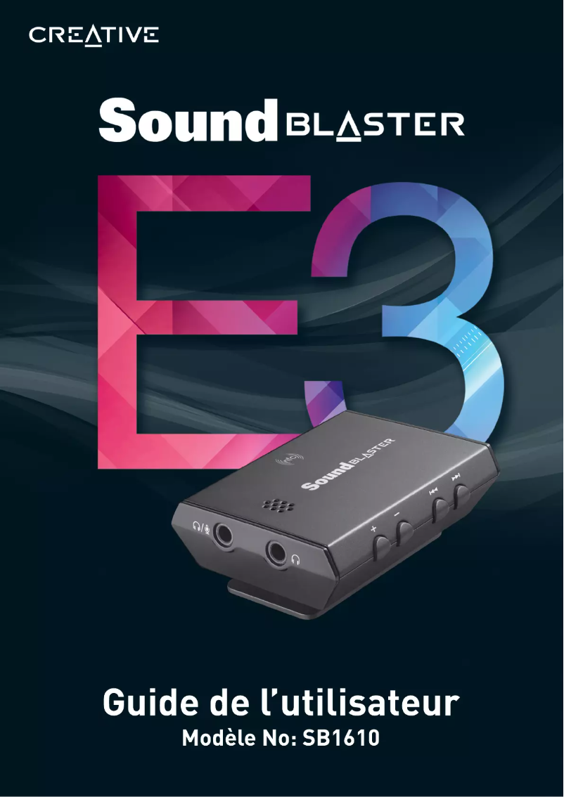 Page 1 de la notice Manuel utilisateur Creative Sound Blaster E3