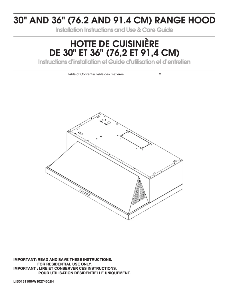 Image de la première page du manuel de l'appareil UXT5536AAS