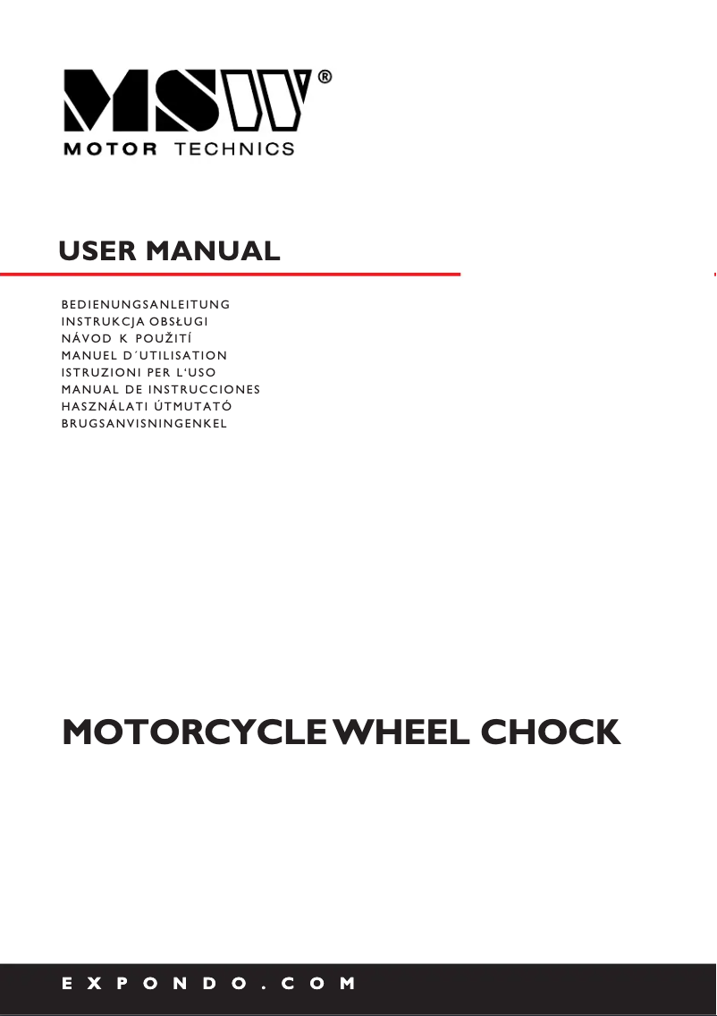 Page 1 de la notice Manuel utilisateur MSW MSW-MWC-01