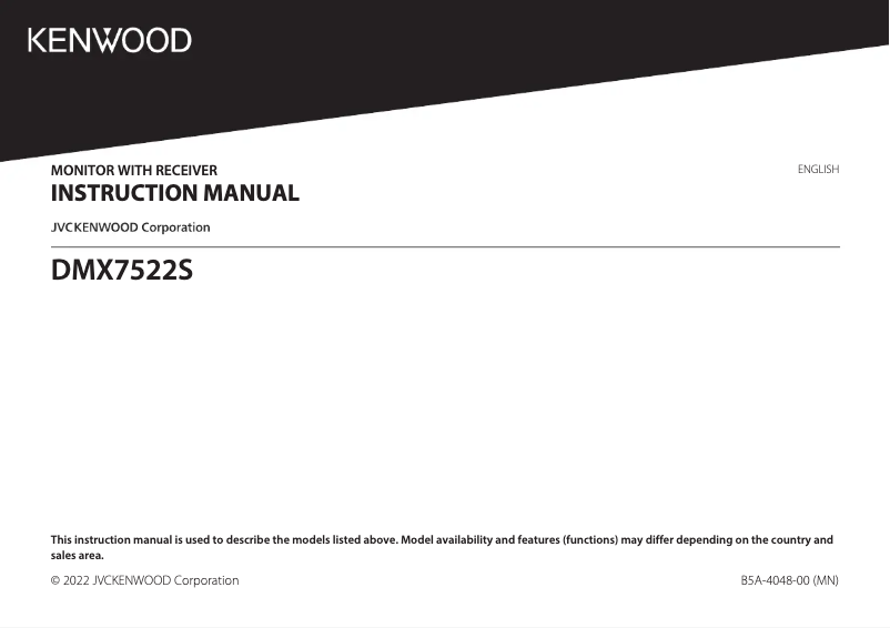 Page n°1 - Manuel utilisateur Kenwood DMX7522S