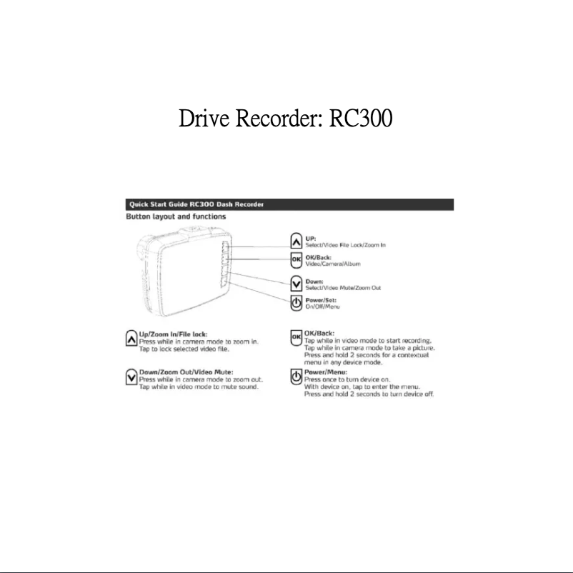 Image de la première page du manuel de l'appareil RC300