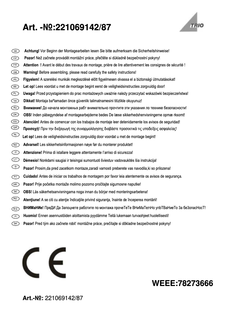 Image de la première page du manuel de l'appareil Rio