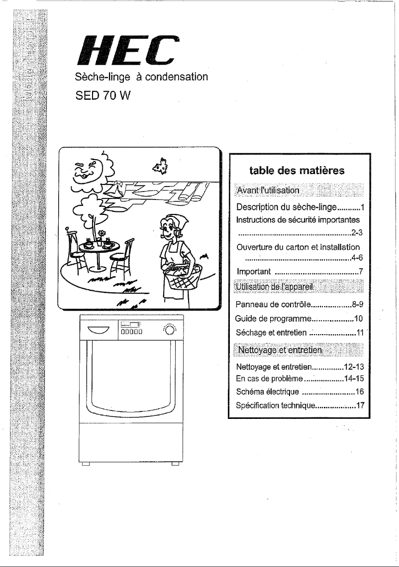 Page n°1 - Manuel utilisateur HEC SED 70 W