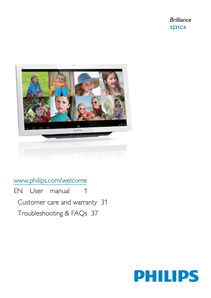 Page n°1 - Manuel utilisateur Philips Brilliance S231C4