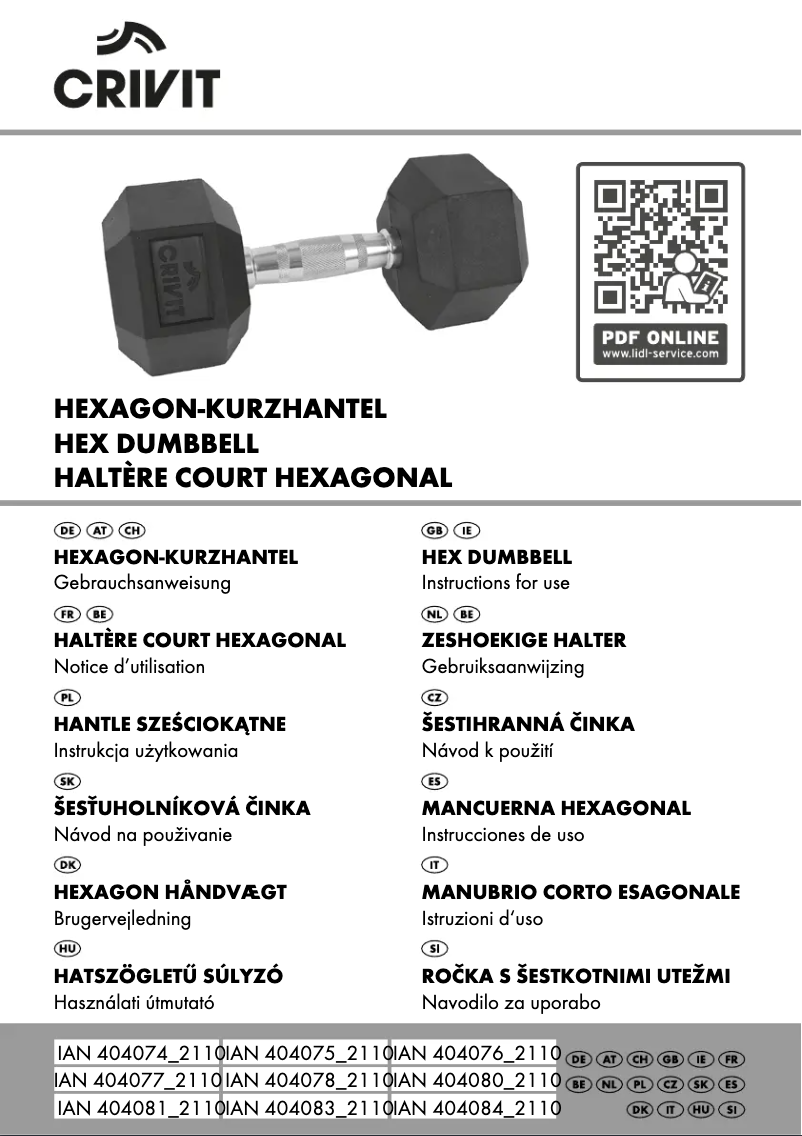 Page n°1 - Manuel utilisateur Crivit IAN 404081