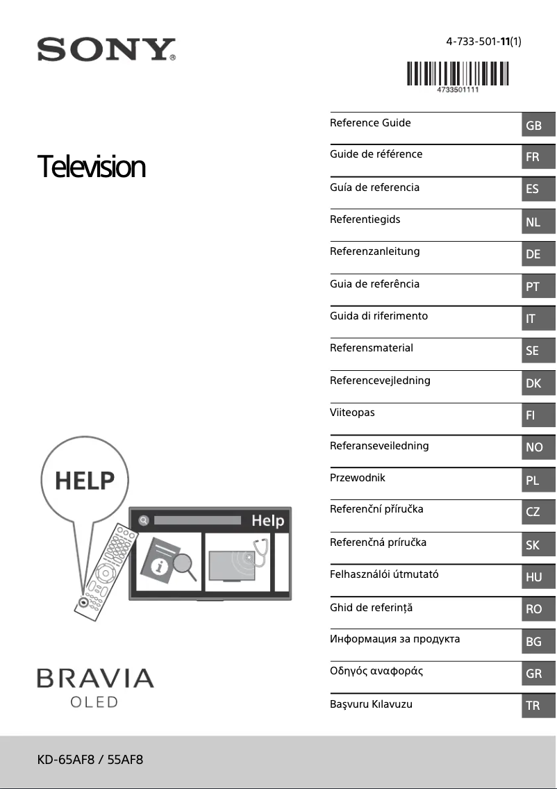 Page 1 de la notice Manuel utilisateur Sony Bravia KD-65AF8
