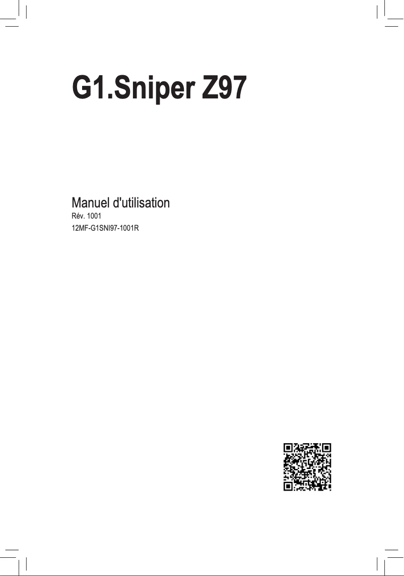 Image de la première page du manuel de l'appareil G1.SNIPER Z97