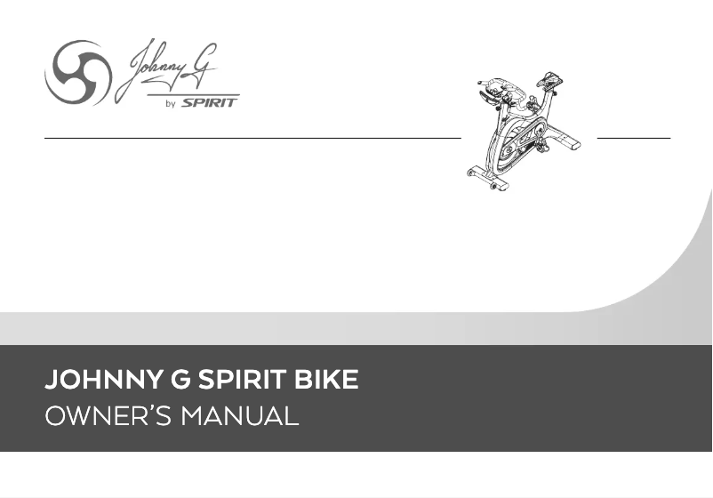 Page 1 de la notice Manuel utilisateur Spirit Fitness Johnny G Spirit Bike JB950