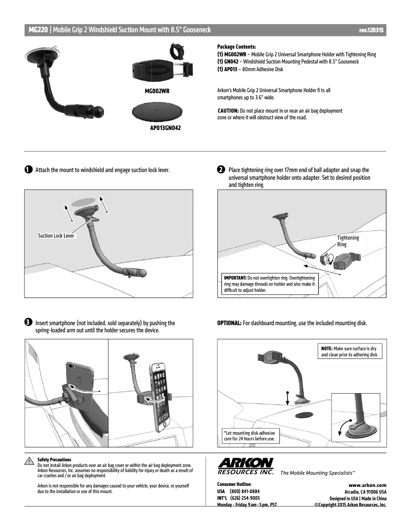 Page 1 de la notice Manuel utilisateur Arkon MG220