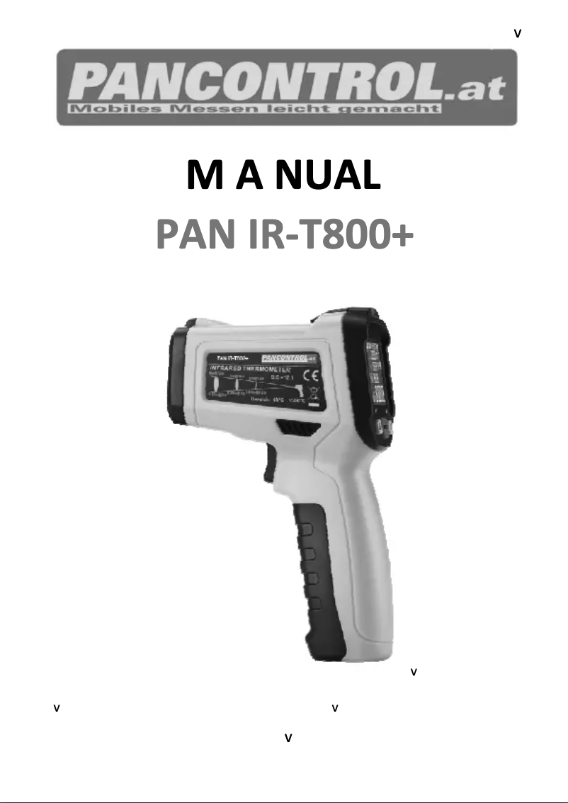 Image de la première page du manuel de l'appareil PAN IR-T800+