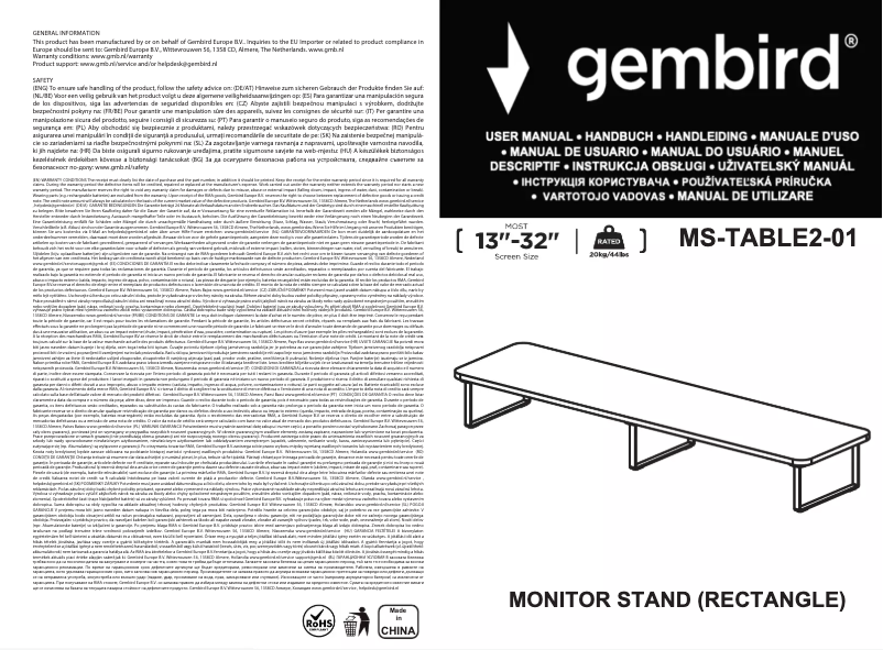 Página 1 del manual Manual de usuario Gembird MS-TABLE2-01