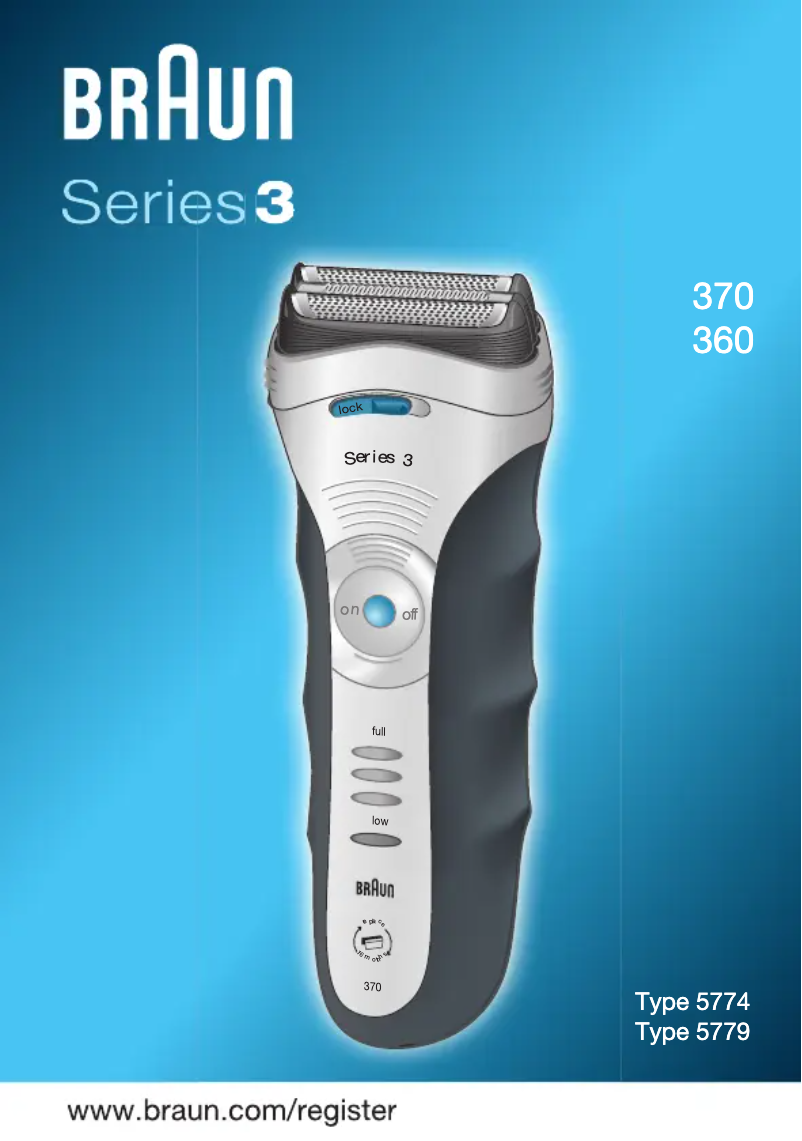 Page 1 de la notice Manuel utilisateur Braun Series 3 370