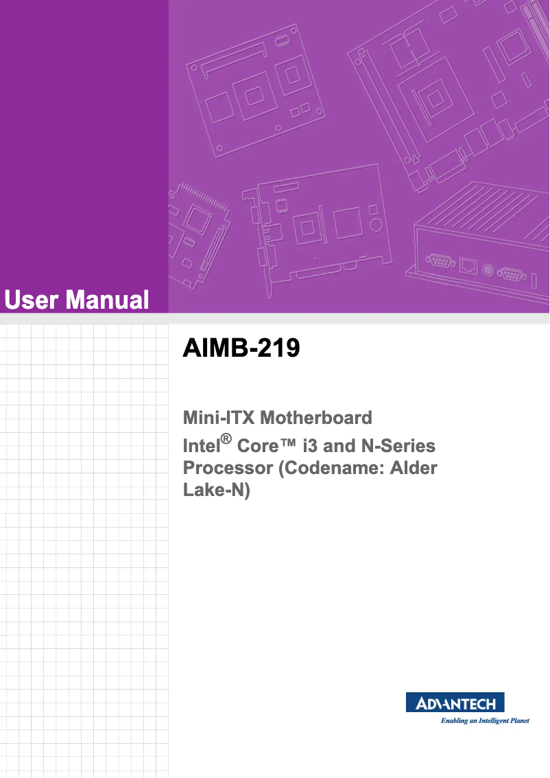 Page n°1 - Manuel utilisateur Advantech AIMB-219