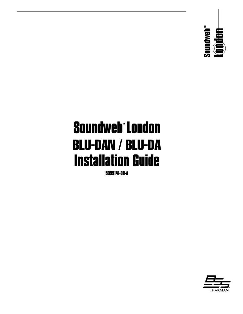 Page 1 de la notice Manuel utilisateur BSS Audio Soundweb London BLU-DA