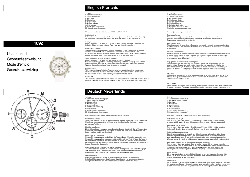 Page n°1 - Manuel utilisateur Davis Steward 1692