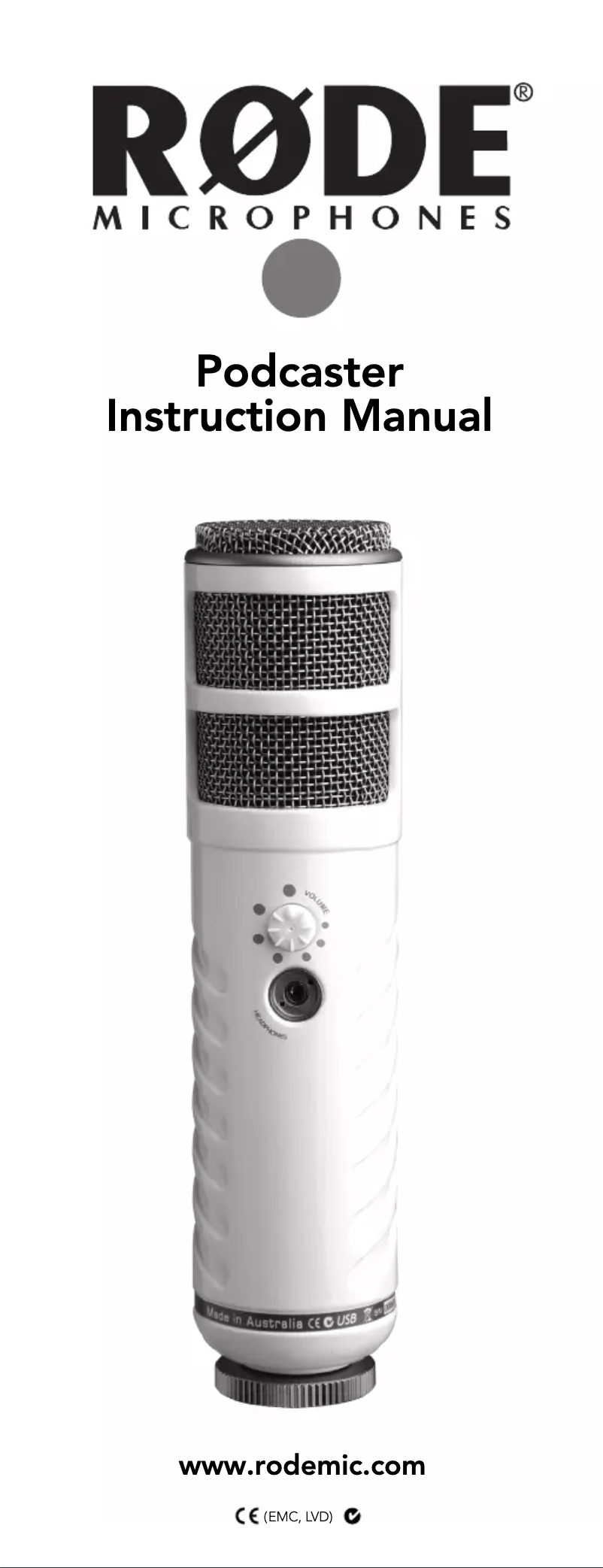 Page n°1 - Manuel utilisateur Røde Podcaster