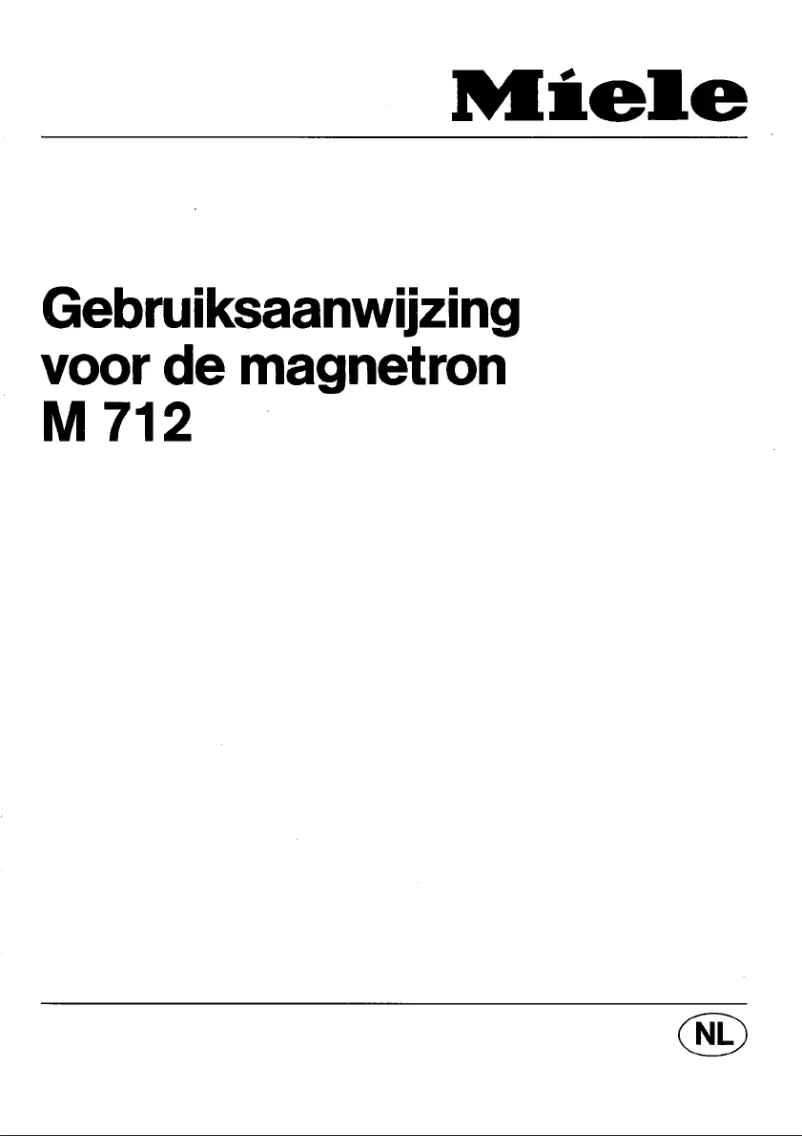 Page n°1 - Manuel utilisateur Miele M 712