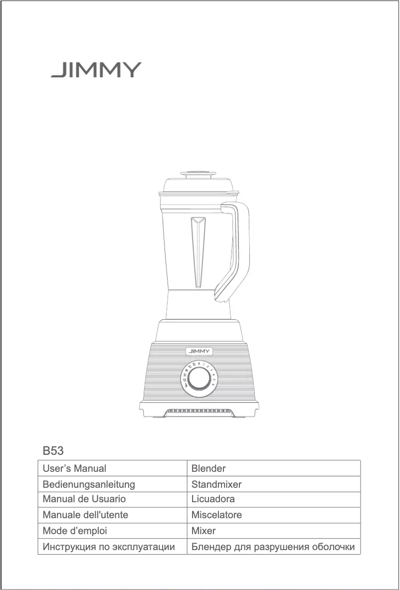 Page n°1 - Manuel utilisateur JIMMY B53