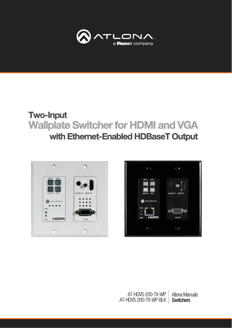 Imagen de la primera página del manual del dispositivo AT-HDVS-200-TX-WP-BLK