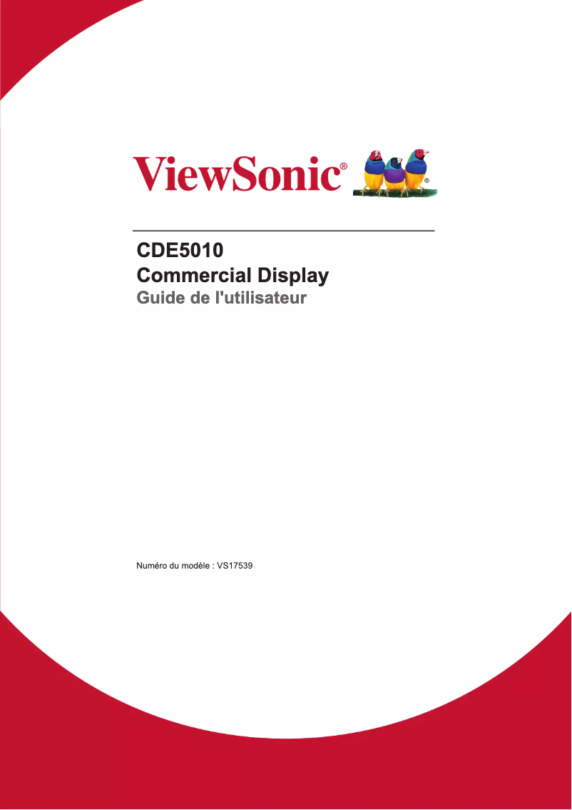 Page 1 de la notice Manuel utilisateur Viewsonic CDE5010
