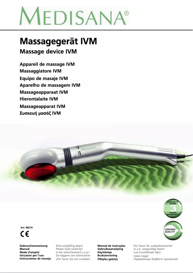 Page 1 de la notice Manuel utilisateur Medisana IVM