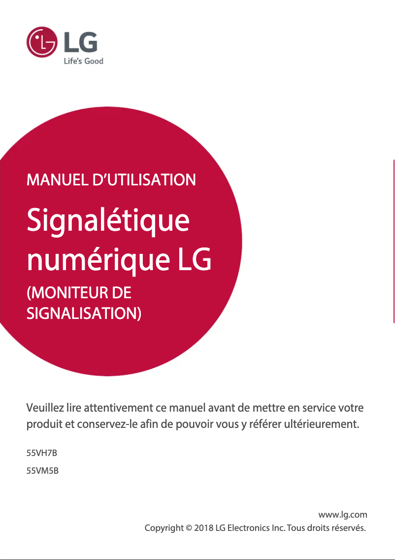 Page n°1 - Manuel utilisateur LG 55VM5B