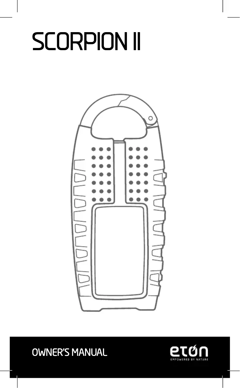 Image de la première page du manuel de l'appareil Scorpion II