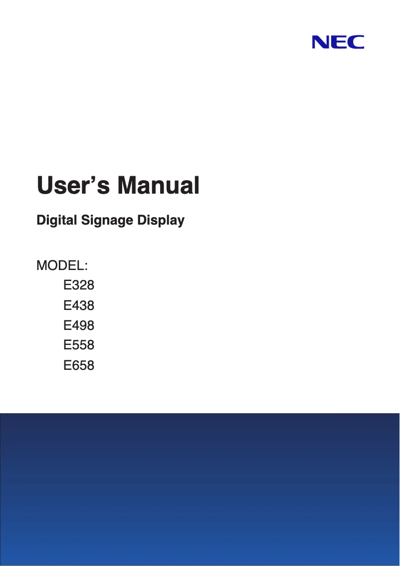 Page n°1 - Manuel utilisateur Sharp MultiSync E558
