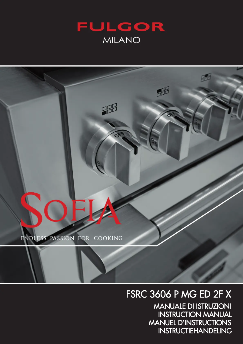 Page 1 de la notice Manuel utilisateur Fulgor Milano FSRC 3606 P MG ED 2F