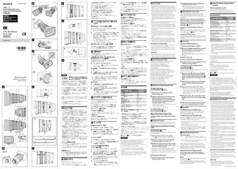 Image de la première page du manuel de l'appareil SELP18110G