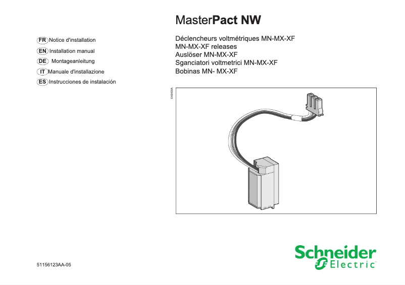 Page 1 de la notice Manuel utilisateur Schneider Masterpact NW
