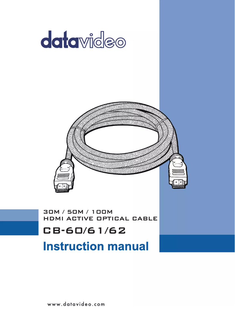 Page n°1 - Manuel utilisateur DataVideo CB-60