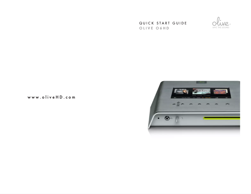 Page n°1 - Manuel utilisateur Olive O6HD