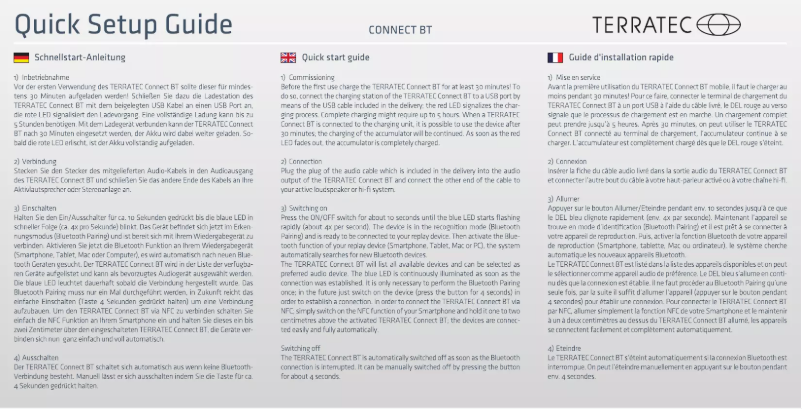 Página 1 del manual Manual de usuario Terratec Connect BT
